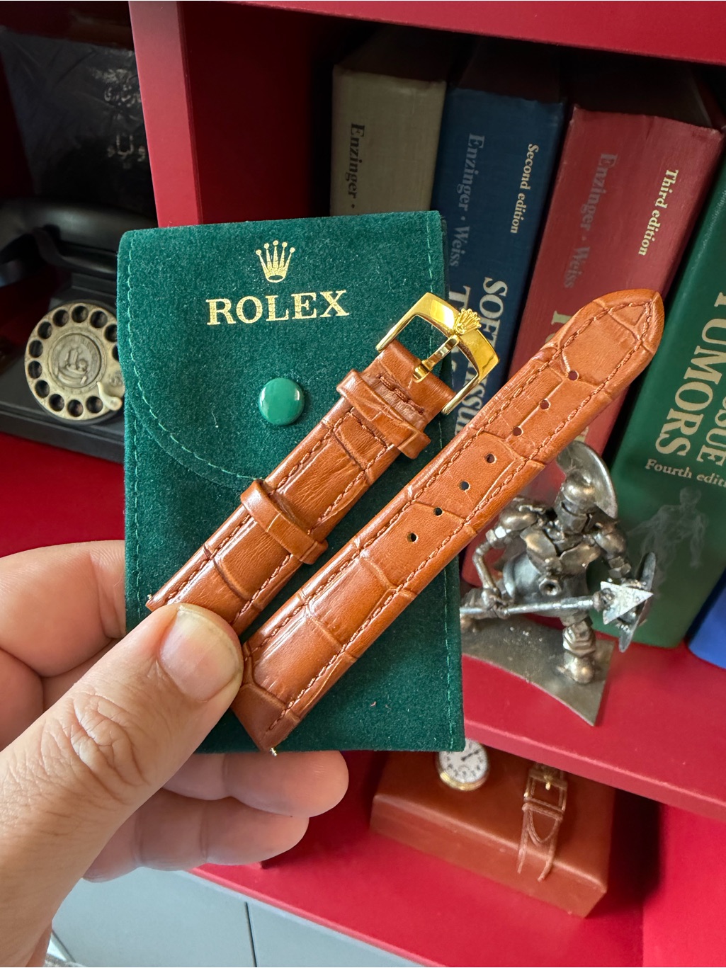 Rolex Strap Handmade High Quality Alligator Leather With Gold Rolex Buckle